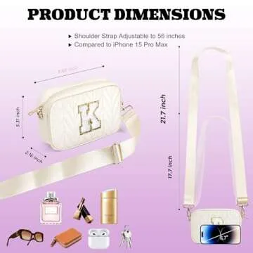 TOPEAST White C Crossbody Handbag - Sleek & Stylish