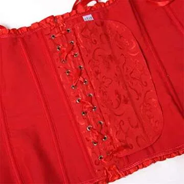 Corsets for Women Red Corset Lace up Floral Fashion Bustier Corset Top Cosplay Outfits X-Large