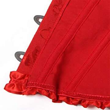 Corsets for Women Red Corset Lace up Floral Fashion Bustier Corset Top Cosplay Outfits X-Large
