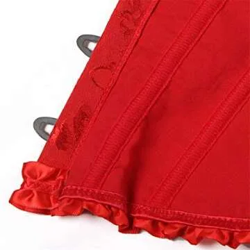 Corsets for Women Red Corset Lace up Floral Fashion Bustier Corset Top Cosplay Outfits X-Large