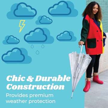 Totes Clear Bubble Umbrella - Lightweight & Stylish Protection