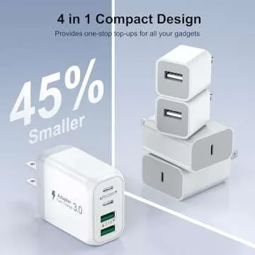[2-Pack] 40W USB C Wall Plug, 4 Port Fast Charging Block PD 3.0 Multi Port Type C Adapter Cube for iPhone 16/15/14/13/12/11 Pro Max Plus/XR/SE,iPad/Pro/Mini/Air,AirPods4,watch10,Galaxy S24/S23+ Ultra