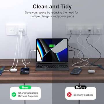 [2-Pack] 40W USB C Wall Plug, 4 Port Fast Charging Block PD 3.0 Multi Port Type C Adapter Cube for iPhone 16/15/14/13/12/11 Pro Max Plus/XR/SE,iPad/Pro/Mini/Air,AirPods4,watch10,Galaxy S24/S23+ Ultra