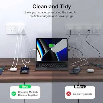 [2-Pack] 40W USB C Wall Plug, 4 Port Fast Charging Block PD 3.0 Multi Port Type C Adapter Cube for iPhone 16/15/14/13/12/11 Pro Max Plus/XR/SE,iPad/Pro/Mini/Air,AirPods4,watch10,Galaxy S24/S23+ Ultra