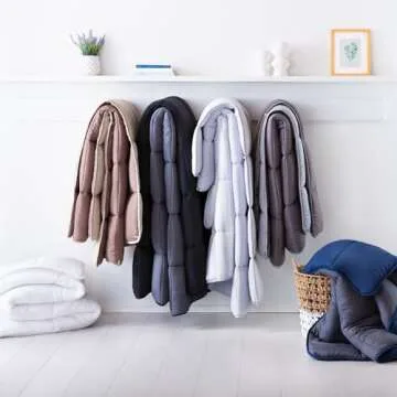 LINENSPA Reversible Down Alternative Comforter and Duvet Insert - All-Season Comforter with Box Stitch and 8 Duvet Loops - Bedding for Kids, Teens, and Adults – Navy/Graphite - Full