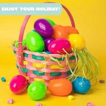 JOYIN 200 PCS 2.3" Easter Eggs, Empty Plastic Eggs Fillable Colorful Bright Eggshell Bulks for Easter Hunt, Filling Treats, Party Favor, Basket Stuffers, Classroom Prize Supplies