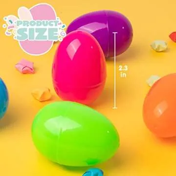 JOYIN 200 PCS 2.3" Easter Eggs, Empty Plastic Eggs Fillable Colorful Bright Eggshell Bulks for Easter Hunt, Filling Treats, Party Favor, Basket Stuffers, Classroom Prize Supplies