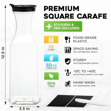 Umien 50 Oz Spill-proof Water Carafe for All Drinks