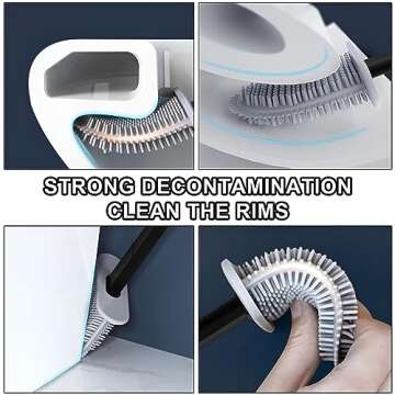 2 Pack Toilet Brush with Ventilated Drying Holder, Flexible Toilet Bowl Brush Bathroom Cleaning Bowl...
