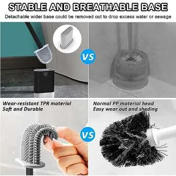 2 Pack Toilet Brush Flexible Stylish Cleaning Kit