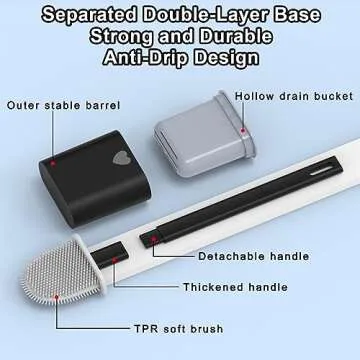 2 Pack Toilet Brush Flexible Stylish Cleaning Kit