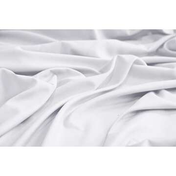 Mezzati Brushed Microfiber Bed Sheet Set - Ultra Soft and Lightweight for Ultimate Sleep Comfort, Wrinkle Free and Color Fade Resistant, 4 Piece Set (White,King Size)