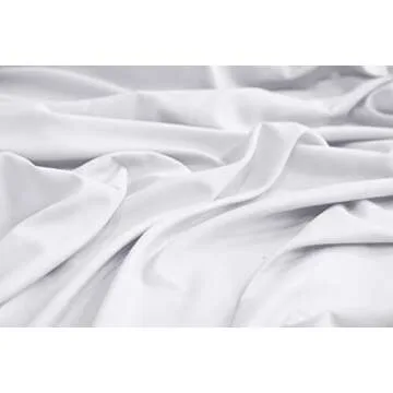 Mezzati Brushed Microfiber Bed Sheet Set - Ultra Soft and Lightweight for Ultimate Sleep Comfort, Wrinkle Free and Color Fade Resistant, 4 Piece Set (White,King Size)
