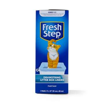 Fresh Step Drawstring Cat Litter Box Liners, Scented, Jumbo Size, 3" x 19" - 7 Count | Kitty Litter ...