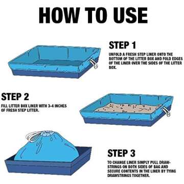 Fresh Step Drawstring Cat Litter Box Liners, Scented, Jumbo Size, 3" x 19" - 7 Count | Kitty Litter Bags, Cat Litter Liners for All Cats To Keep Your Home Clean