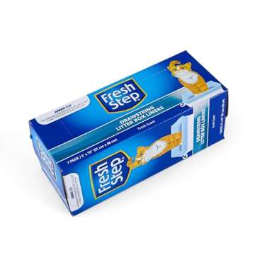 Fresh Step Drawstring Cat Litter Box Liners, Scented, Jumbo Size, 3" x 19" - 7 Count | Kitty Litter Bags, Cat Litter Liners for All Cats To Keep Your Home Clean
