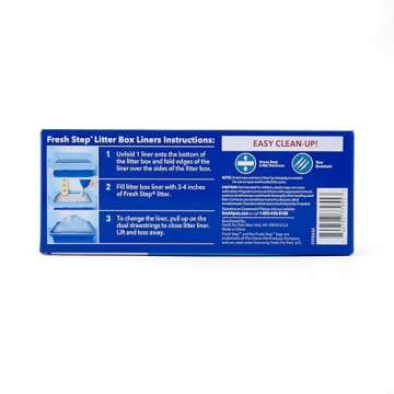 Fresh Step Drawstring Cat Litter Box Liners, Scented, Jumbo Size, 3" x 19" - 7 Count | Kitty Litter Bags, Cat Litter Liners for All Cats To Keep Your Home Clean