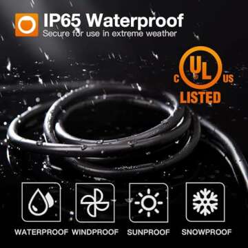 addlon 25 Feet Outdoor Extension Cord Waterproof Deep Black 16 AWG 3 Prong, Flexible Long Wires Perfect for Home or Office Use, UL Listed