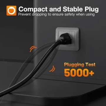 addlon 25 Feet Outdoor Extension Cord Waterproof Deep Black 16 AWG 3 Prong, Flexible Long Wires Perfect for Home or Office Use, UL Listed