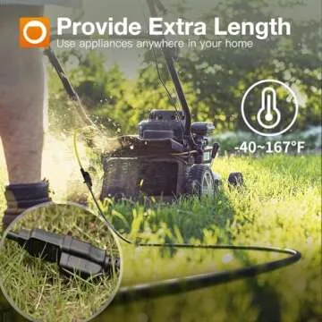 addlon 25 Feet Outdoor Extension Cord Waterproof Deep Black 16 AWG 3 Prong, Flexible Long Wires Perfect for Home or Office Use, UL Listed