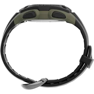 Timex Men's Ironman Triathlon Classic 30 38mm Resin Strap Watch – Green Case Black Top Ring with Black Resin Strap