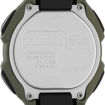 Timex Men's Ironman Triathlon Classic 30 38mm Resin Strap Watch – Green Case Black Top Ring with Black Resin Strap
