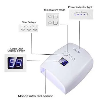 Ayshone 48W Rechargeable UV LED Nail Lamp,Cordless Professional Gel Nail Lights Nail Art Manicure To...