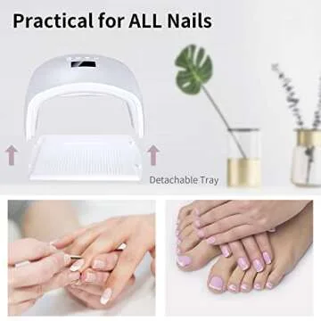 Ayshone 48W Rechargeable UV LED Nail Lamp,Cordless Professional Gel Nail Lights Nail Art Manicure Tools for Home and Salon (White)