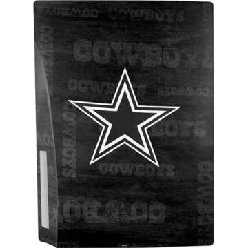 Skinit Decal Gaming Skin Compatible with PS5 Bundle - Officially Licensed NFL Dallas Cowboys Black & White Design