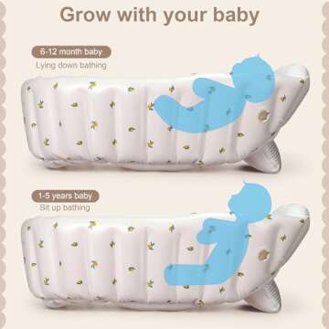 Mink Inflatable Baby Bathtub with Built-in Air Pump, Newborn to Toddler Bath Tub,Portable Travel Sho...