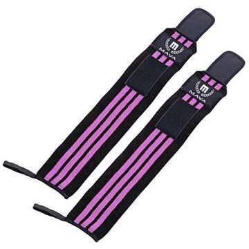 Mava Sports Double-Stitched Support Weightlifting Wrist Wraps for Painless Workouts, Heavy Lifting and Kettlebell, Unisex
