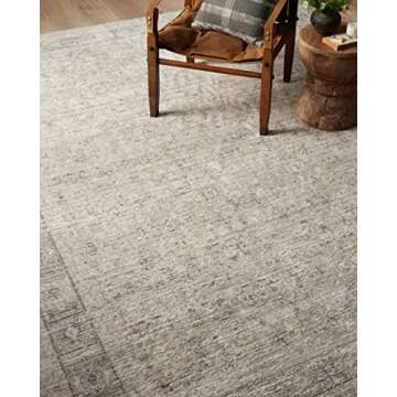 Loloi Amber Lewis Alie Collection ALE-03 Taupe/Dove 5'-3'' x 7'-9'', .13'' Pile Height, Area Rug