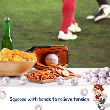 40 Pcs Mini Foam Baseballs 1.18 Inch Stress Balls with Drawstring Mesh Bag Baseball Party Favors Soft Foam Toy Mini Sport Ball for Anxiety Relief Relaxation Party Teens Adults