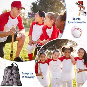 40 Pcs Mini Foam Baseballs 1.18 Inch Stress Balls with Drawstring Mesh Bag Baseball Party Favors Soft Foam Toy Mini Sport Ball for Anxiety Relief Relaxation Party Teens Adults