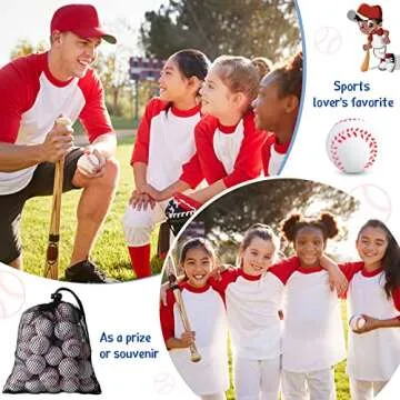 40 Pcs Mini Foam Baseballs 1.18 Inch Stress Balls with Drawstring Mesh Bag Baseball Party Favors Soft Foam Toy Mini Sport Ball for Anxiety Relief Relaxation Party Teens Adults