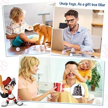 40 Pcs Mini Foam Baseballs 1.18 Inch Stress Balls with Drawstring Mesh Bag Baseball Party Favors Soft Foam Toy Mini Sport Ball for Anxiety Relief Relaxation Party Teens Adults