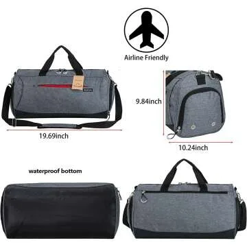 Kuston Gym Bag with Shoes Compartment & Wet Pocket