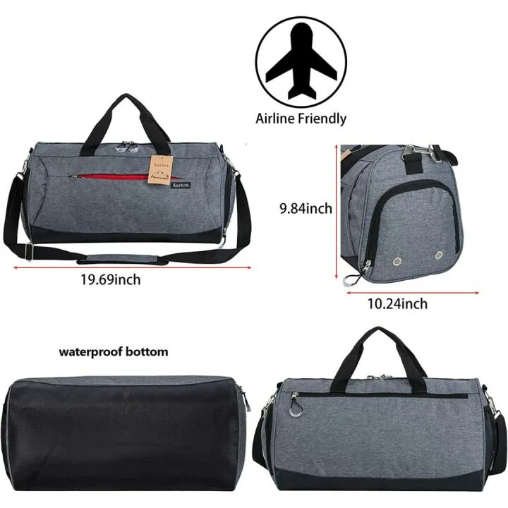 Kuston Gym Bag with Shoes Compartment & Wet Pocket