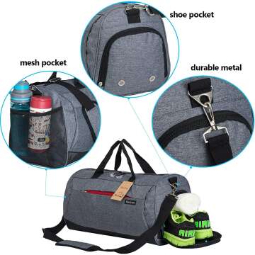 Kuston Gym Bag with Shoes Compartment & Wet Pocket