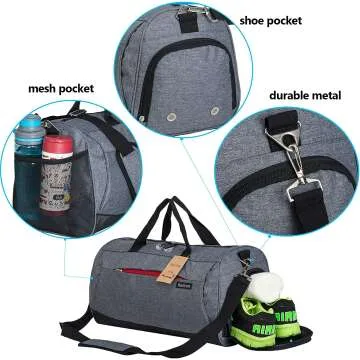 Kuston Gym Bag with Shoes Compartment & Wet Pocket