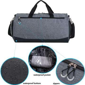 Kuston Gym Bag with Shoes Compartment & Wet Pocket