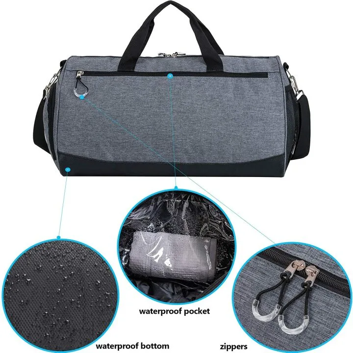 Kuston Gym Bag with Shoes Compartment & Wet Pocket