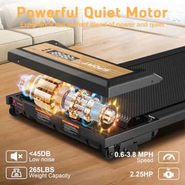 Walking Pad with Incline, Under Desk Treadmill with 2 Control Options, Ultra Slim Design and Double Shock Absorption, LED Display, Powerful and Quiet Treadmill for Walking/Jogging-Wood