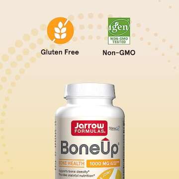 Jarrow Formulas BoneUp - 240 Capsules - 120 Servings - for Bone Support & Skeletal Nutrition - Includes Naturally Derived Vitamin D3, K2 (as MK-7) & 1000 mg Calcium - Gluten Free - Non-GMO