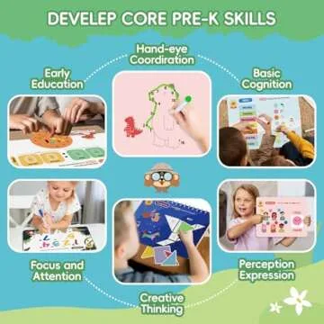 Montessori Busy Book for Toddlers 3-5, Preassembled Velcro, Preschool Handwriting Tracing Coloring Book, Sensory Educational & Learning Toys, Travel Toy for Boys and Girls, Autism Learning Materials