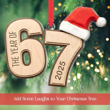 67 Christmas Ornament 2025 – Funny 6 7 Ornament for Gifts and Decor