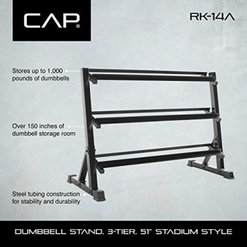 CAP Barbell 3 Tier Dumbbell Rack - Sturdy & Spacious