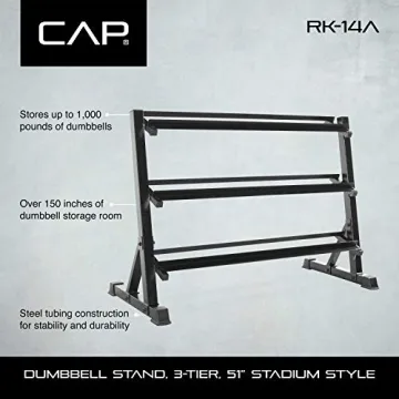 CAP Barbell 3 Tier Dumbbell Rack - Sturdy & Spacious