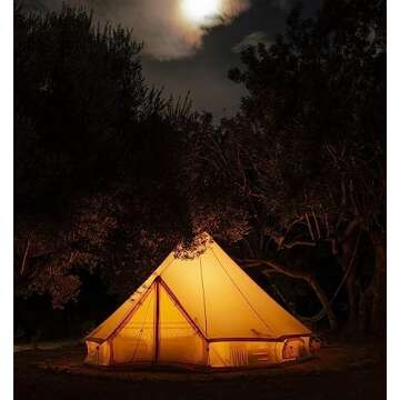 UNISTRENGH 4M/13.1ft Luxury Bell Tent Waterproof 4 Season Large Cotton Bell Tent with Roof Stove Jack