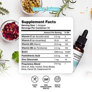 Ultra6 Liquid Biotin with Essential Hair Vitamins